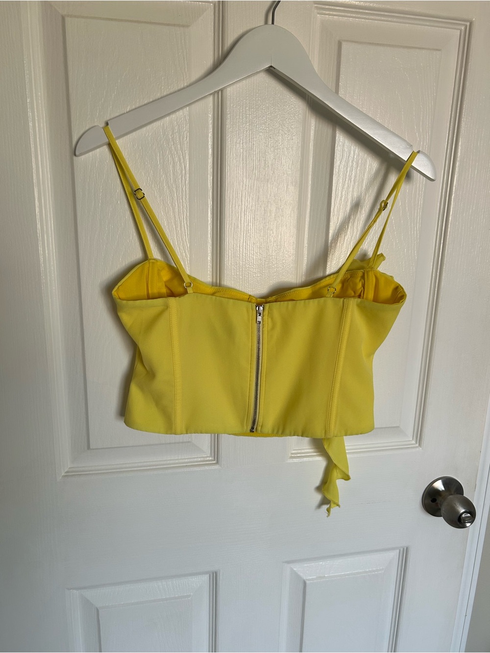 White Fox Boutique Yellow Floral-Accent Bustier Camisole - Picture 2 of 6